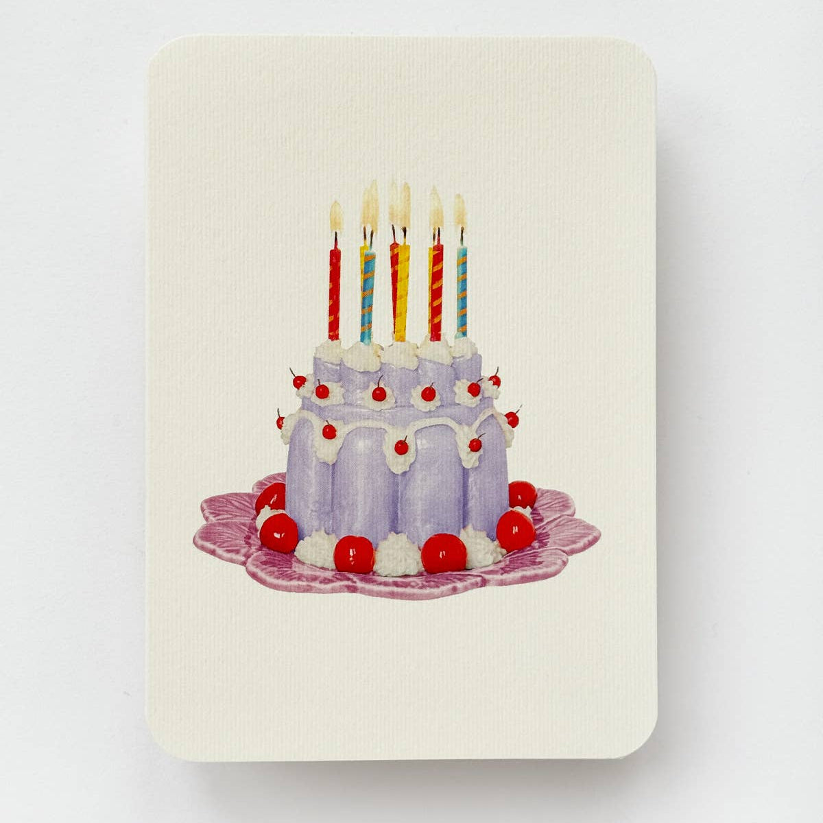 Lavender Cream Blancmange Greeting Card | Birthday Card