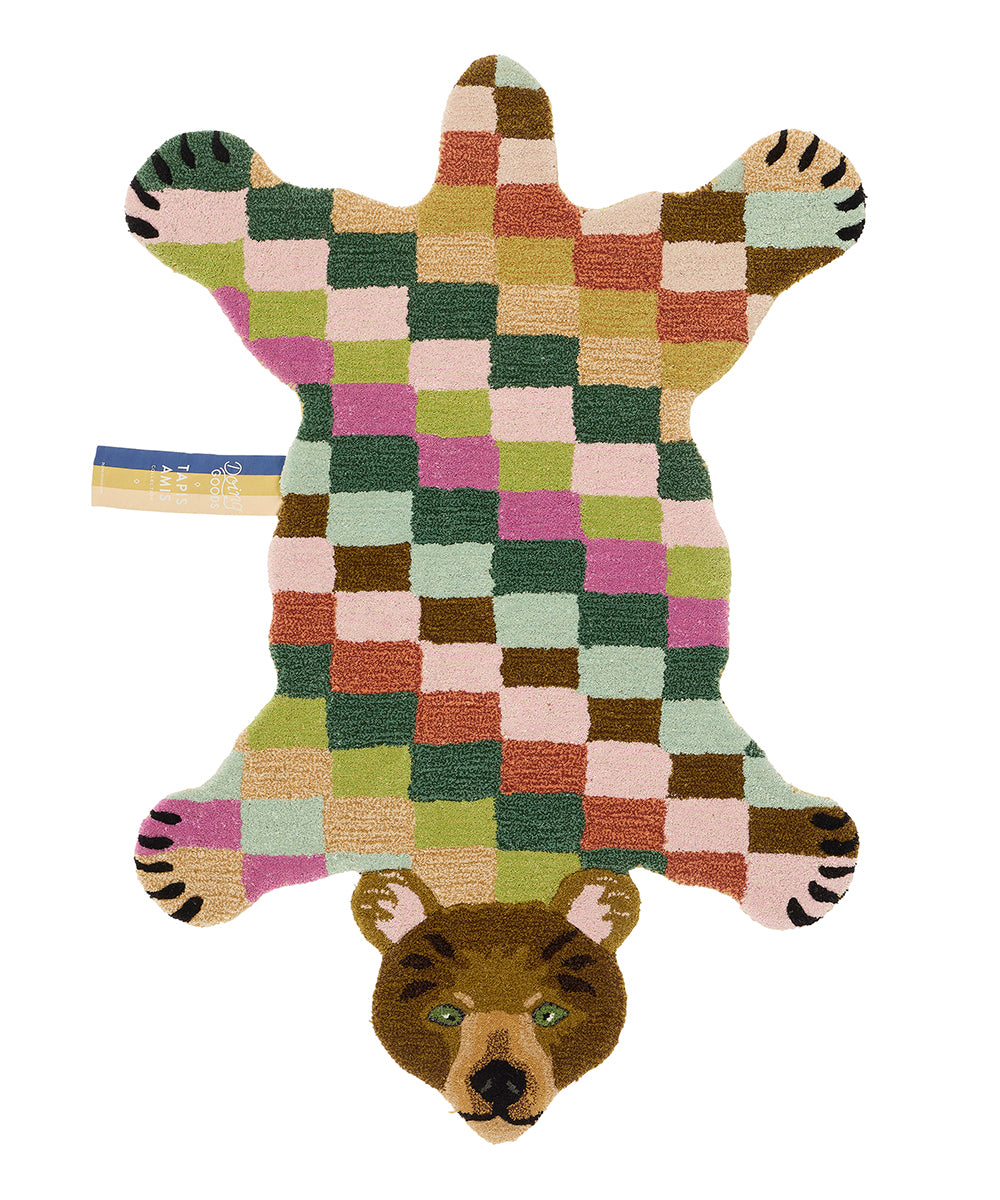 Large Archie Check Bear Rug