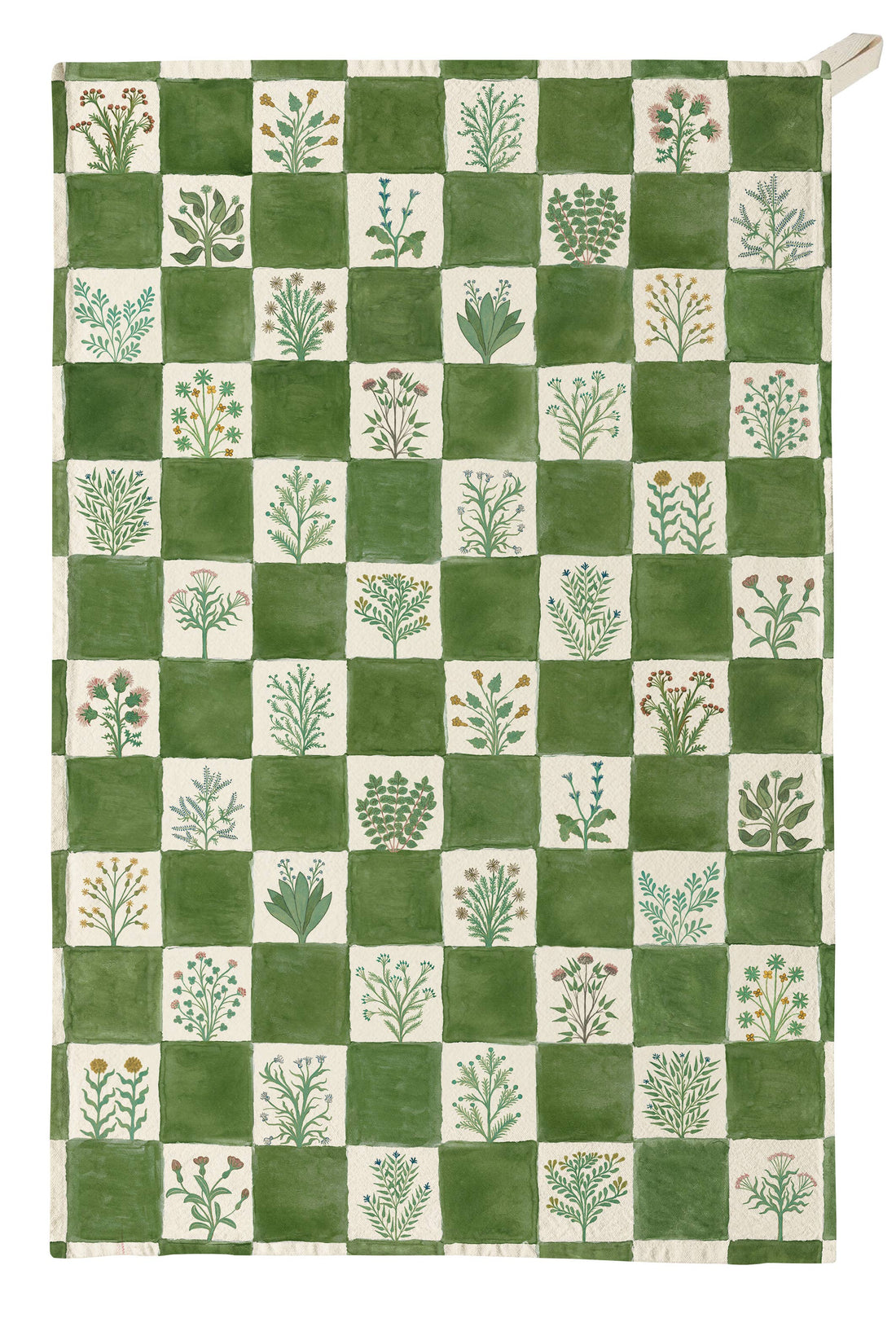 Organic Cotton Tea Towel - 15th Century Herb Illustrations