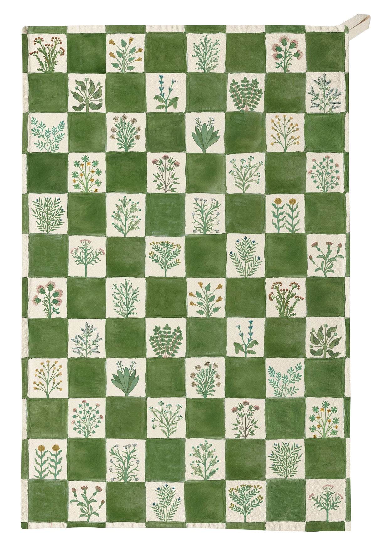 Organic Cotton Tea Towel - 15th Century Herb Illustrations