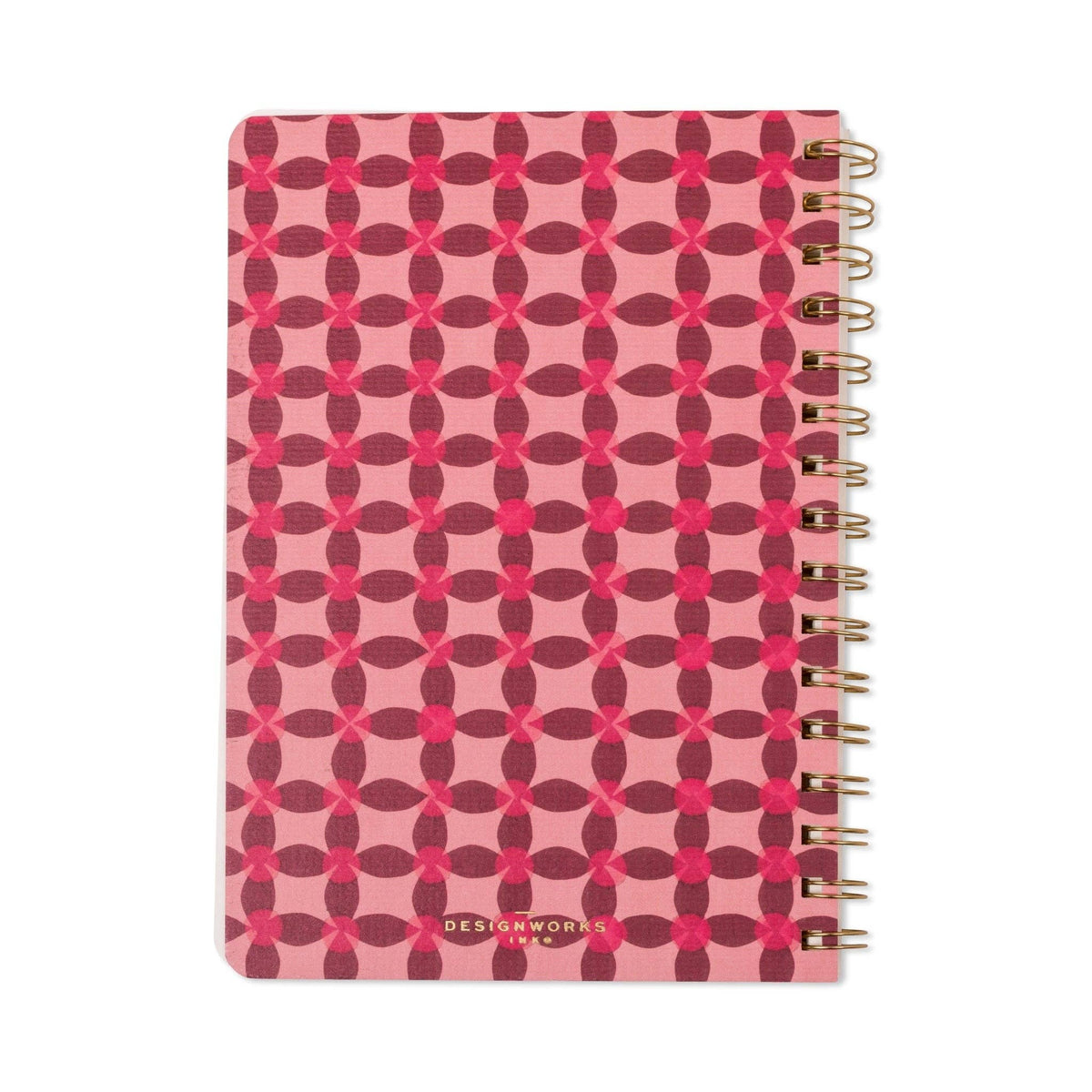 DesignWorks Ink Tulip A5 Twin Wire Notebook - Pinwheel Pink