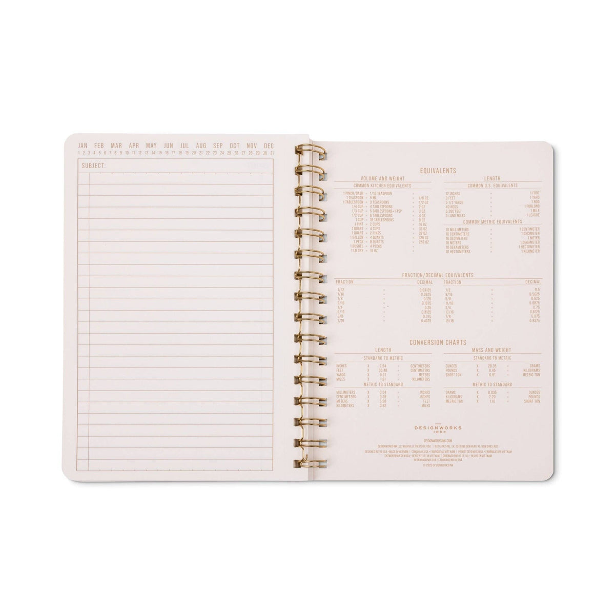 DesignWorks Ink Tulip A5 Twin Wire Notebook - Pinwheel Pink