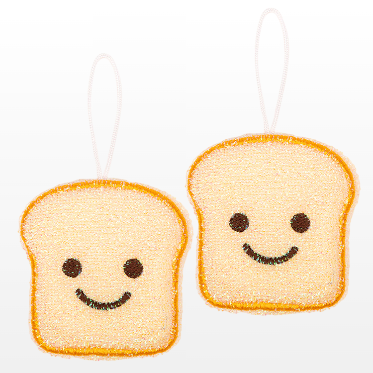 Smiley Toast Scrub Sponge (Set of 2)