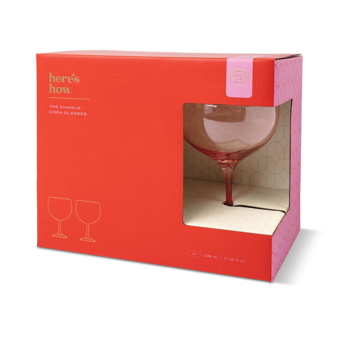 Charlie Copa Glasses - Set of Two - Blush &amp; Cherry