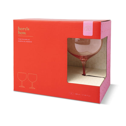Charlie Copa Glasses - Set of Two - Blush &amp; Cherry