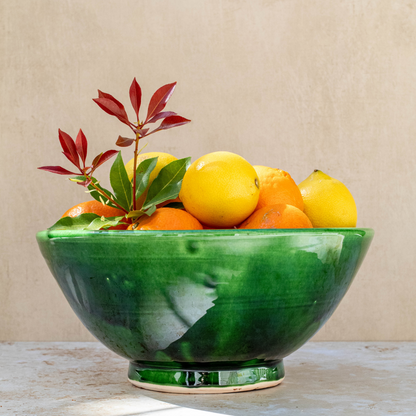Tazekka Large Green Moroccan Ceramic Bowl