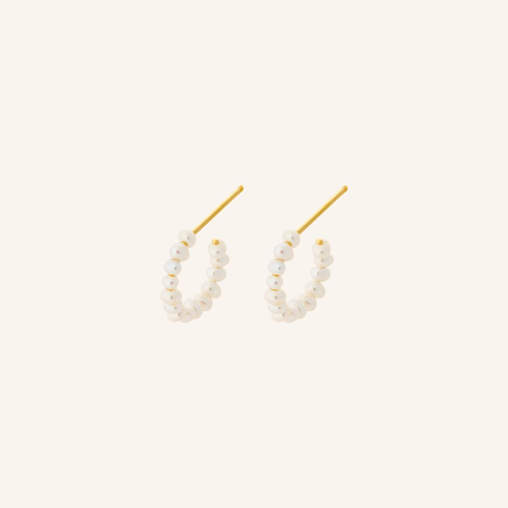 Ocean Treasure Hoops with Freshwater Pearls
