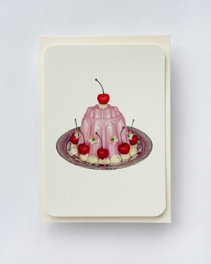 Rose Petal Cream Blancmange Greeting Card | Birthday Card