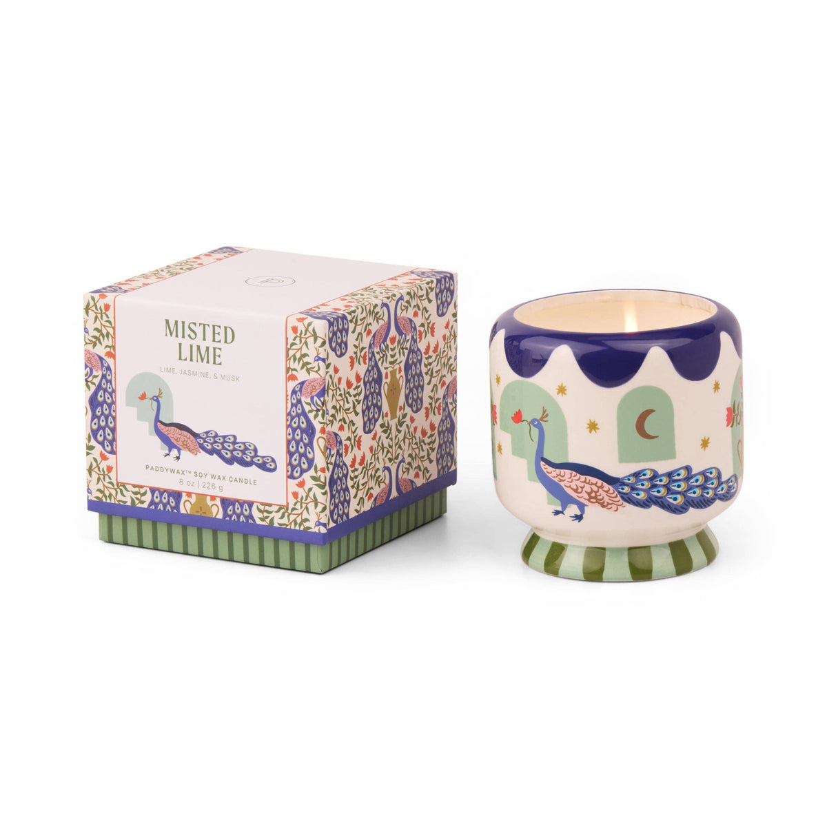 Paddywax A Dopo Peacock Ceramic Candle - Misted Lime