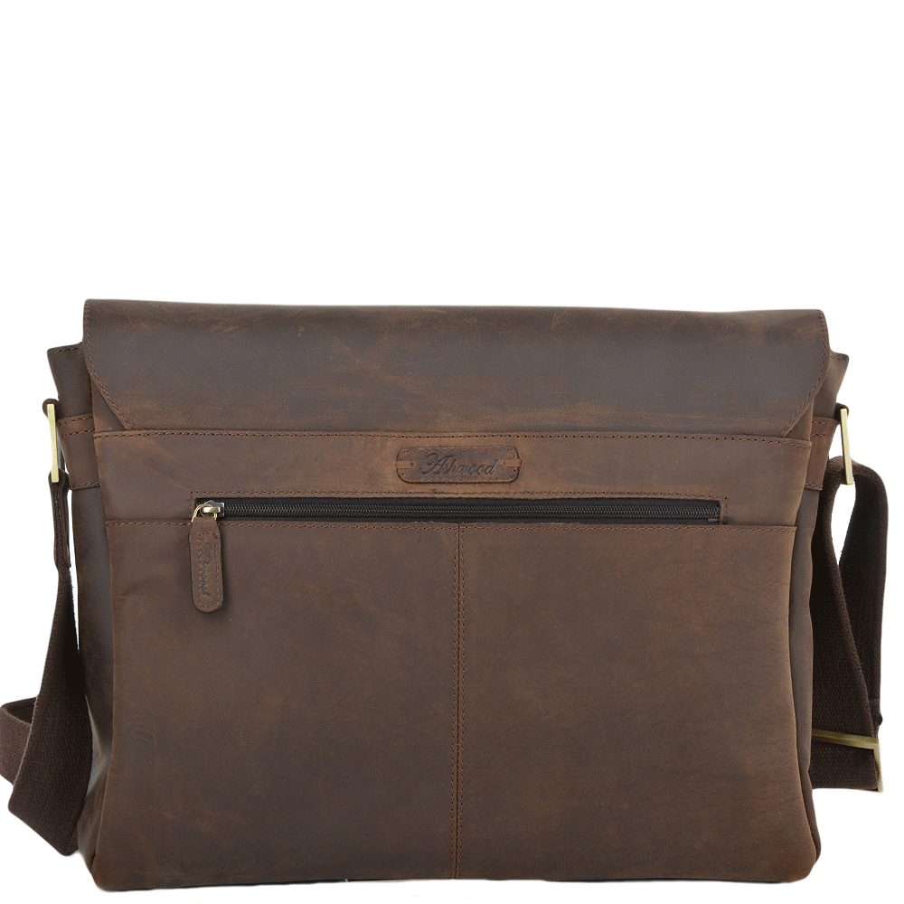 Five Pocket Leather Messenger Bag in Mud