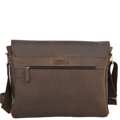 Five Pocket Leather Messenger Bag in Mud