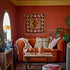 Mughal Wall Art in Upcycled Red Cotton