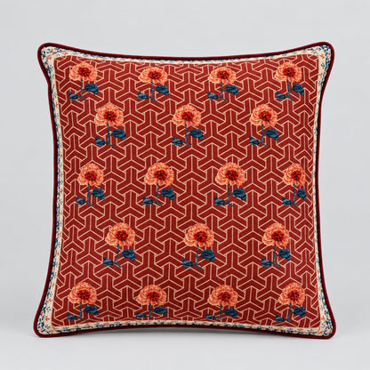 Zharai Red Cushion in Cotton