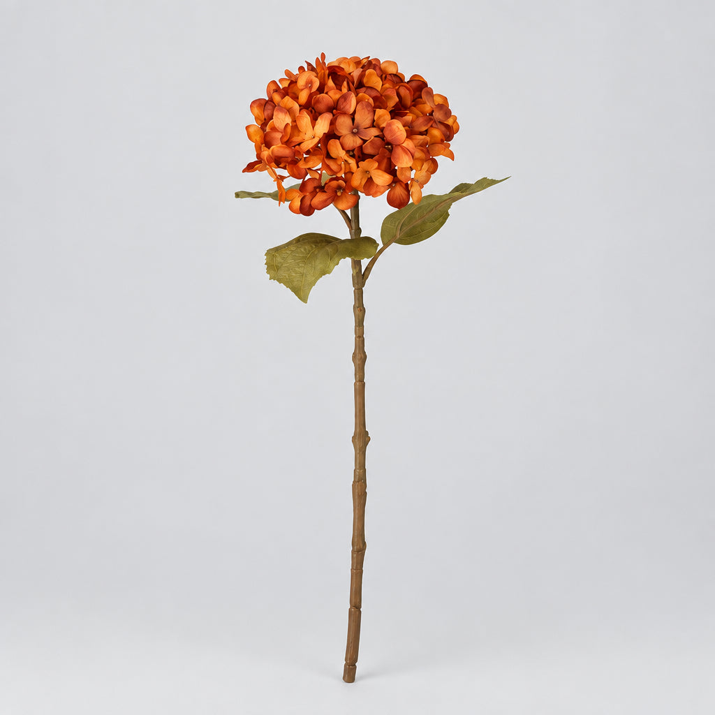 Artificial Orange Hydrangea Stem