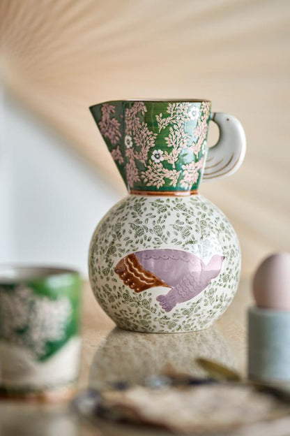 Hezha Green Stoneware Jug