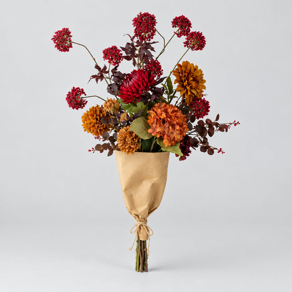 Waverly Bouquet - Orange Artificial Floral Arrangement