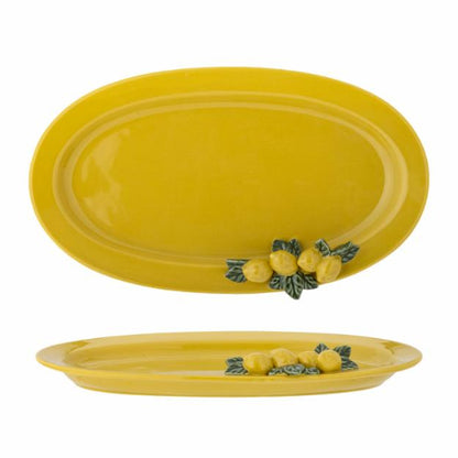 Limone Yellow Stoneware Serving Plate