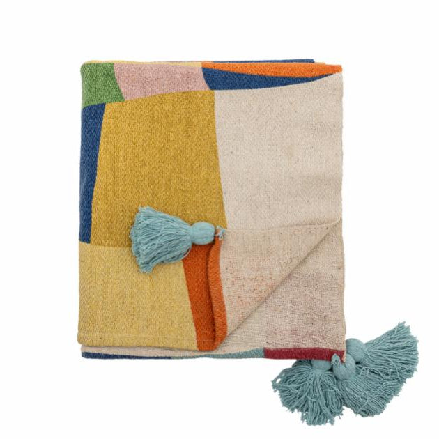 Colorine Woven Throw with Tassels