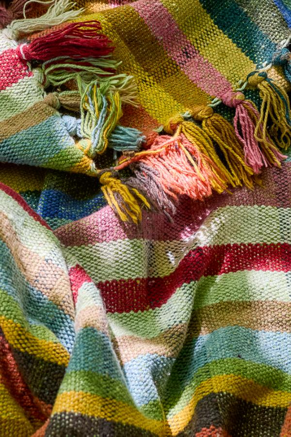 Elmy Woven Throw in Warm Orange