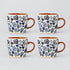 Figuria Stoneware Mug Set of 4 - Floral Design
