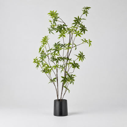 Palmatum Plant in Black Pot, Artificial Greenery
