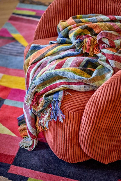 Elmy Woven Throw in Warm Orange
