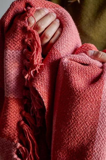 Frello Throw in Orange, Mixed Fibres