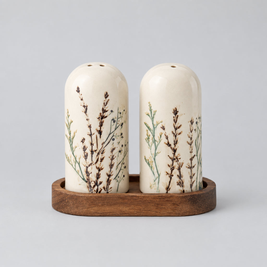Bea Stoneware Salt &amp; Pepper Shaker Set - White