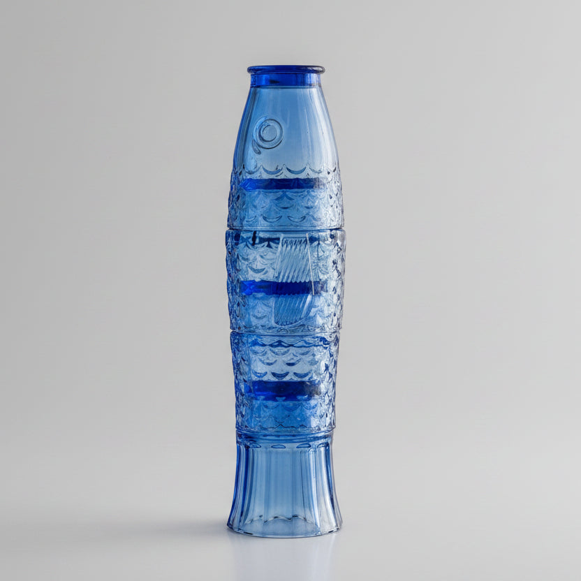 Fish Stacking Glasses - Set of 4 Blue Tumblers