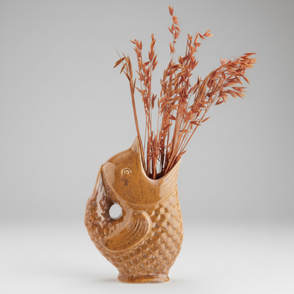 Stoneware fish vase