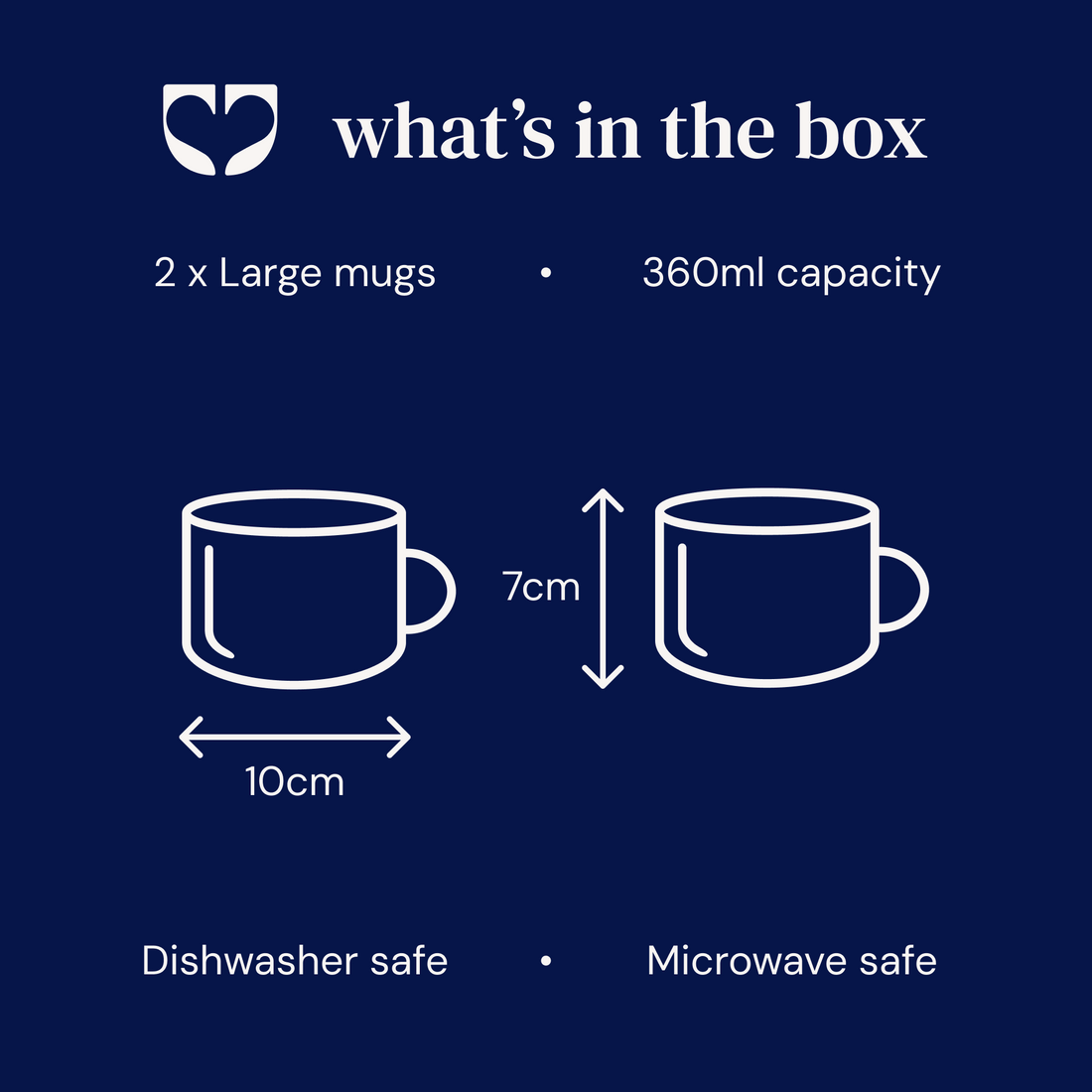 Rue Mug - Indigo Blue - Large Set of 2