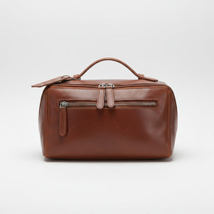 Chestnut Leather Washbag: K-49
