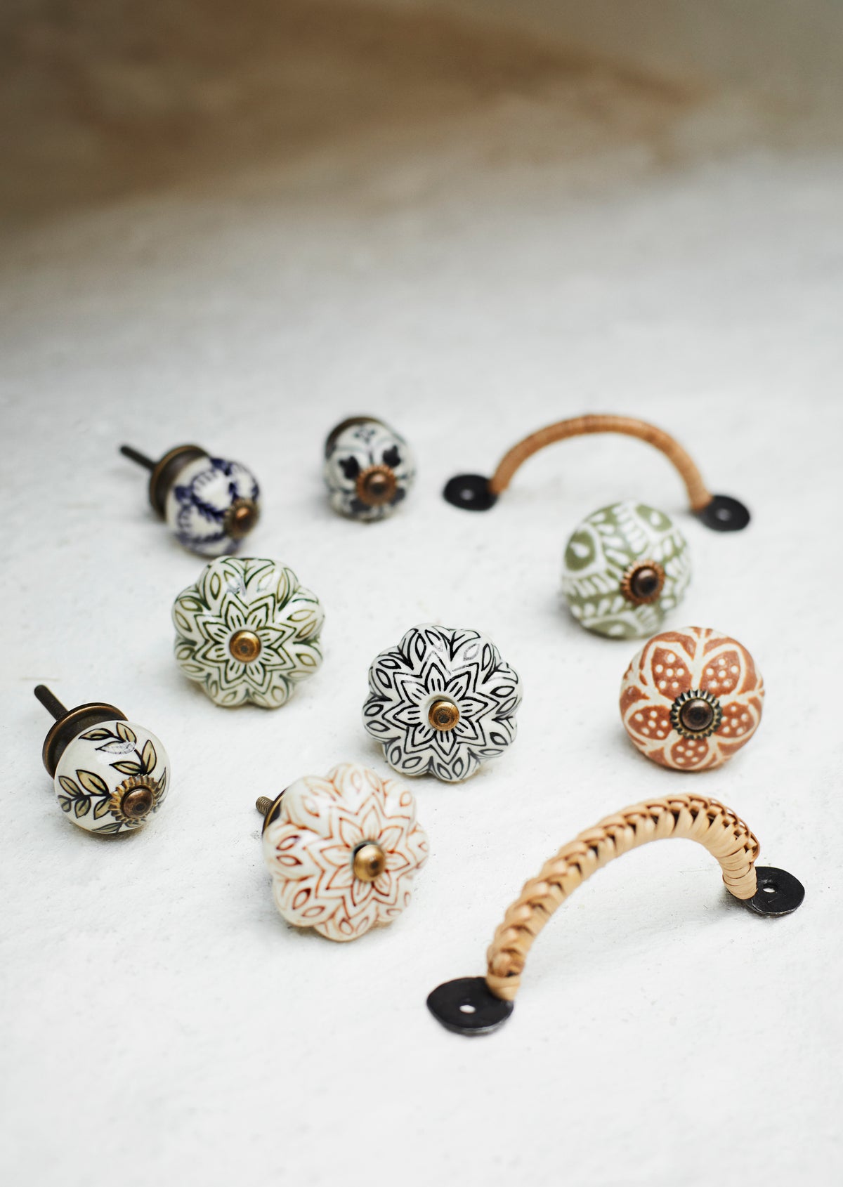 Hand-Painted Stoneware Cabinet Knob