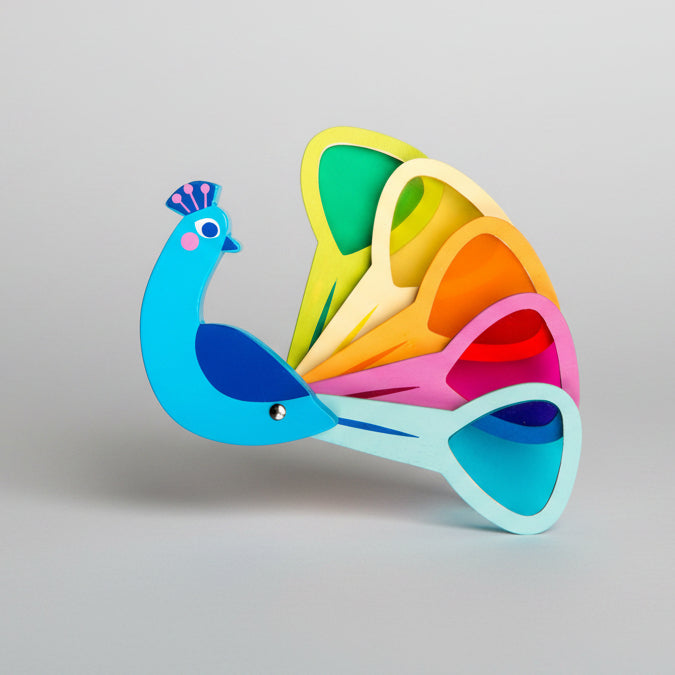Rainbow Peacock Toy with Colour Mixing Windows