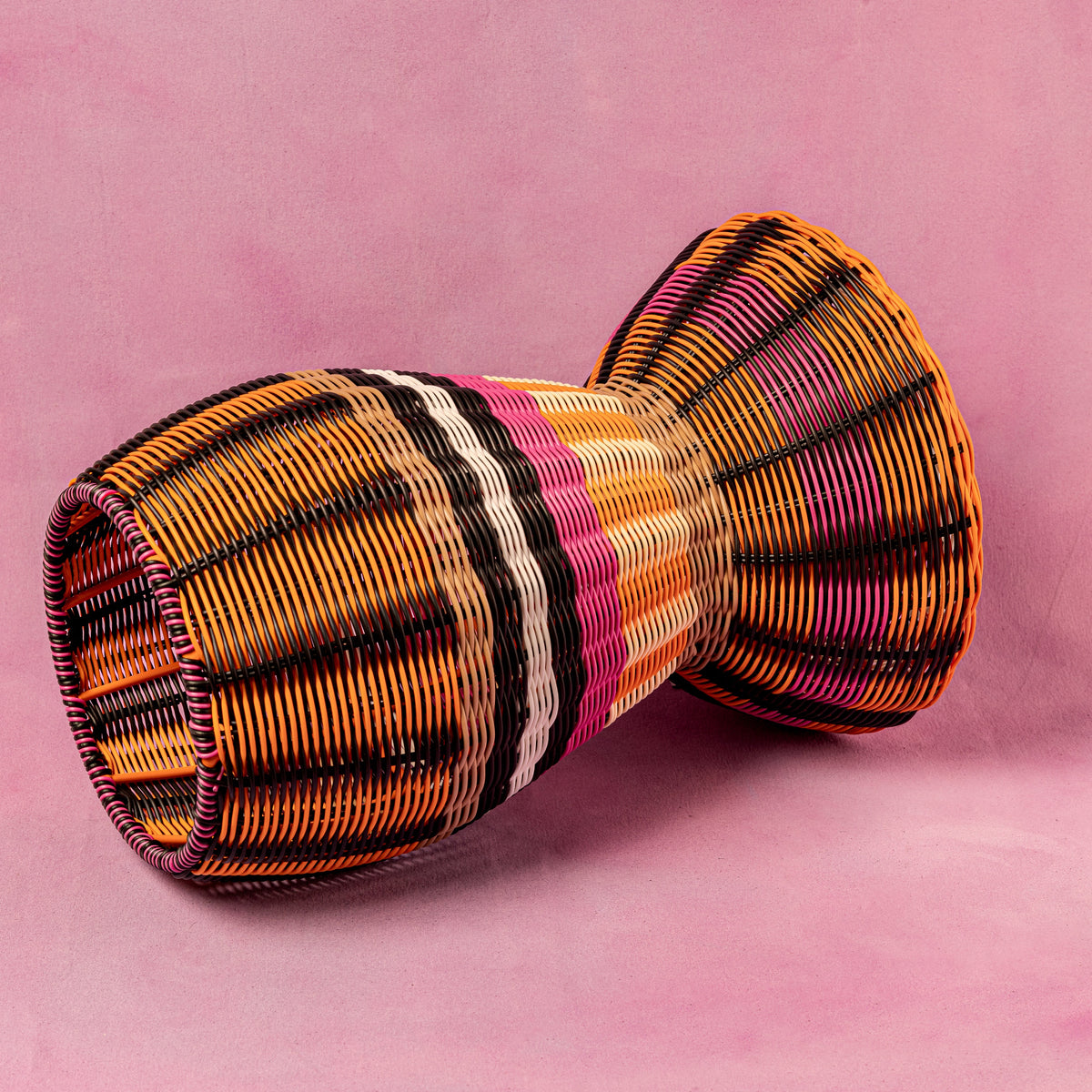 Woven Table in Pink, Orange and Black
