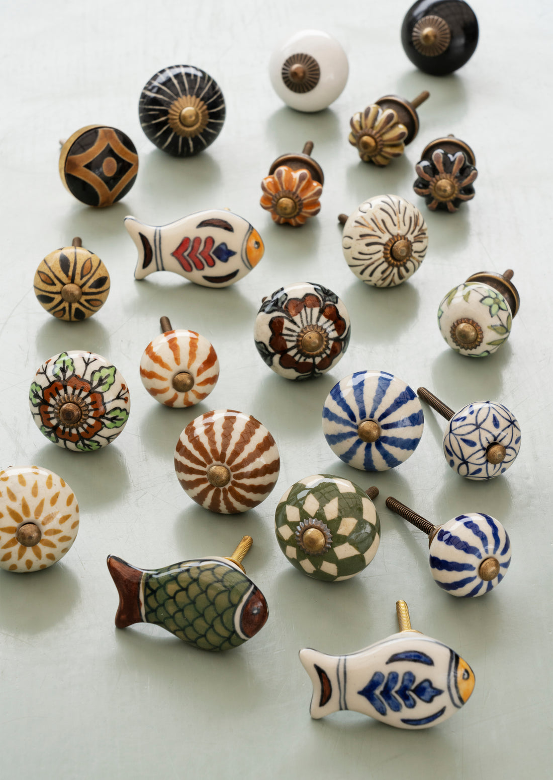 Hand-Painted Stoneware Knob
