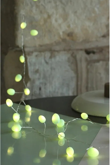 Mint Teardrop String Lights with Warm White LEDs