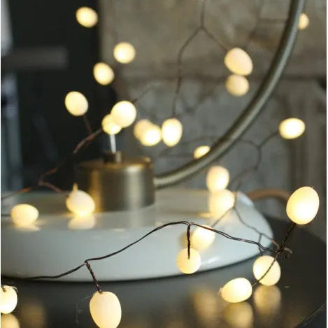 Opaque Teardrop String Lights - 90 Warm White LEDs