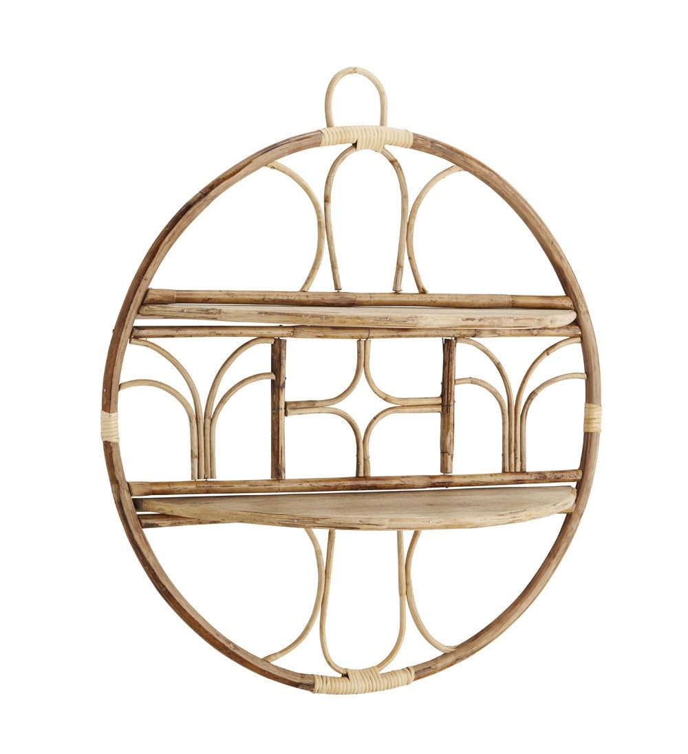 Madam Stoltz Round Bamboo Shelf