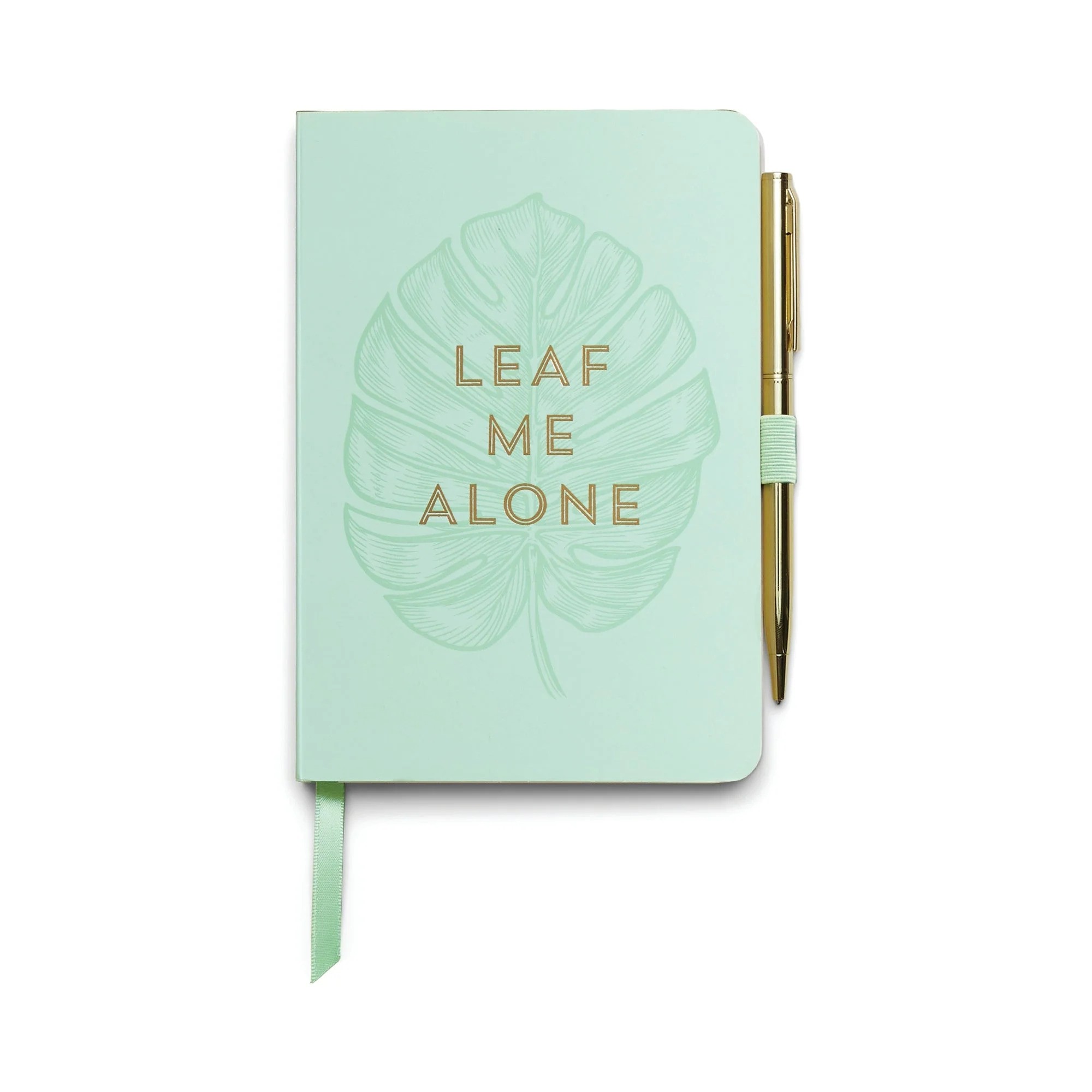 Vintage Sass Soft Notebook with Pen ' Leaf me Alone'
