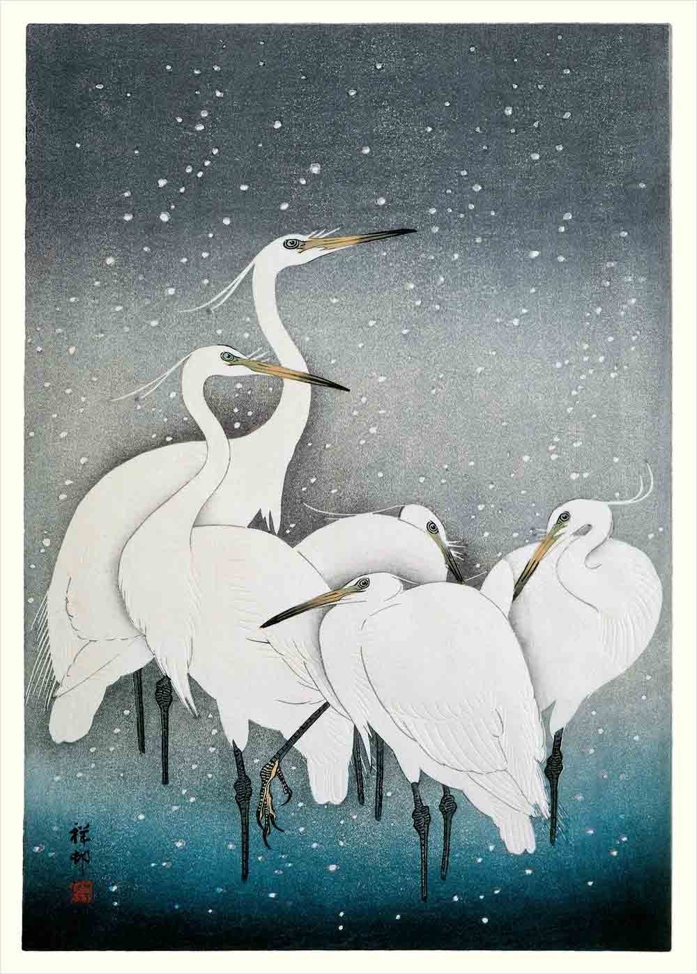 The Dybdahl Company Snowy Heron Print 50x70
