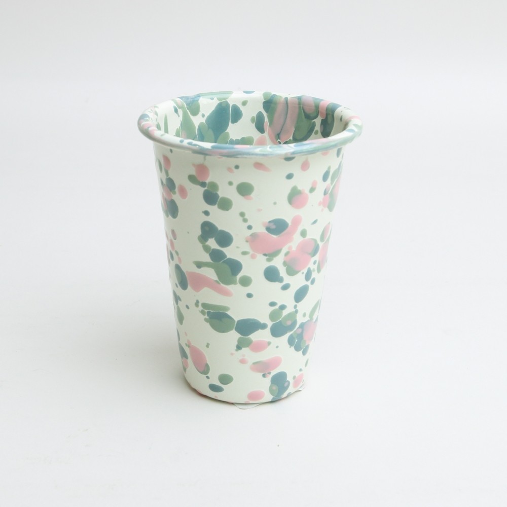 Enamel Splatterware Tumbler Sage/Hibiscus