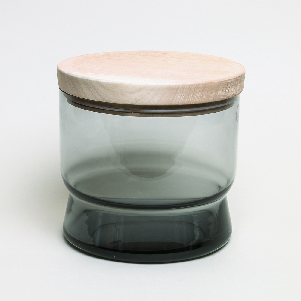 Hübsch Smoked Glass Storage Jar Large