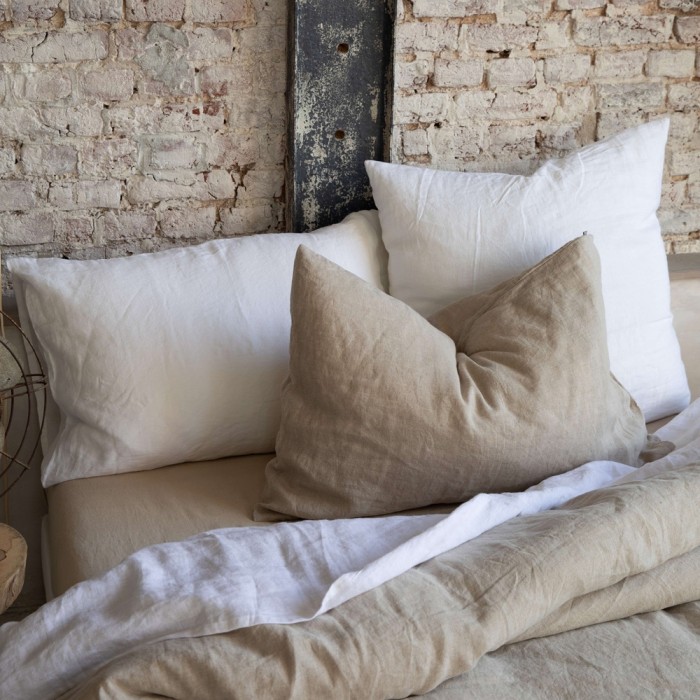 Vivaraise Zeff Linen Cushion Cover Craie