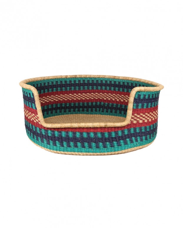 The Basket Room Guropisi Pet Bed Large, Red/Navy