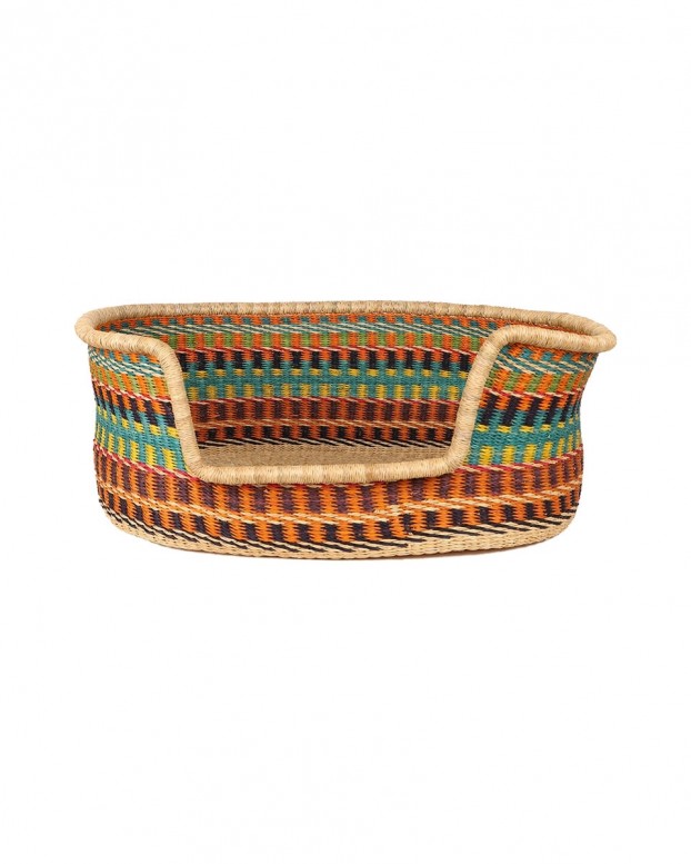 The Basket Room Mim Pet Bed Medium, Orange/Blue/Yellow