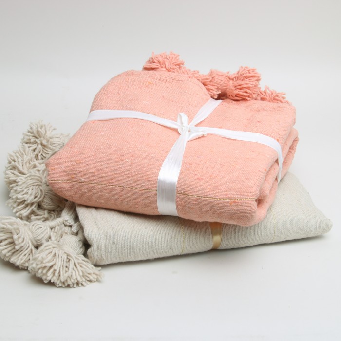 Handwoven Moroccan Blanket Natural