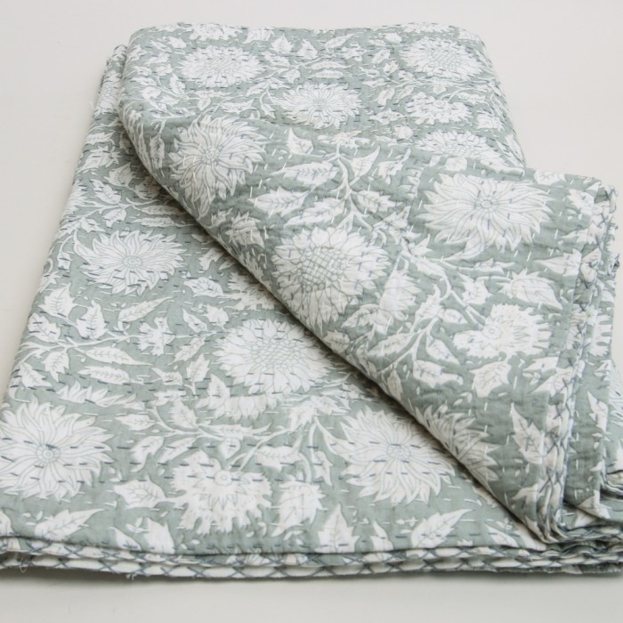 Claire Beaugrand - 'Toinette' Printed Cotton Bedspread