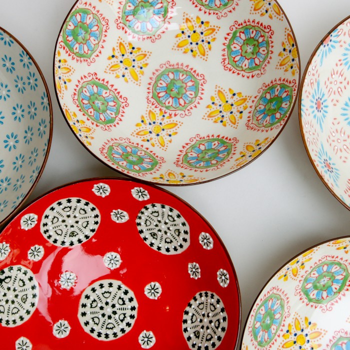 Bohemia Deep Plate Orange/Blue