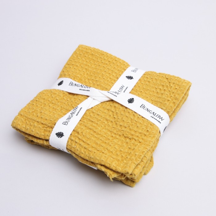 Bungalow DK Waffly Ochre Wash Cloth Set